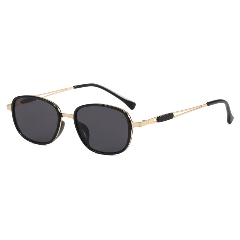 Modische Sonnenbrille mit Quadratischem Rahmen und Schmalem Metallgestell Karnz