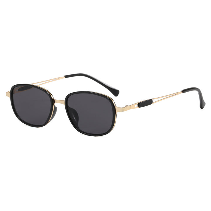 Modische Sonnenbrille mit Quadratischem Rahmen und Schmalem Metallgestell Karnz