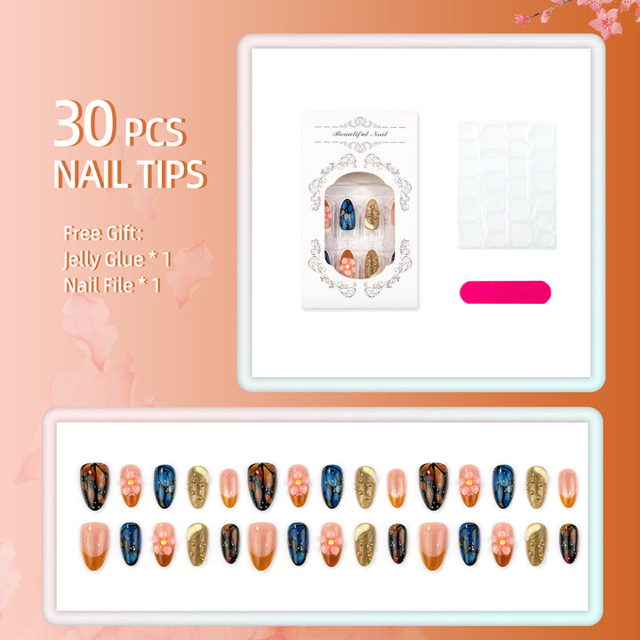 Künstlerisches floral-design Press-on Nagelset