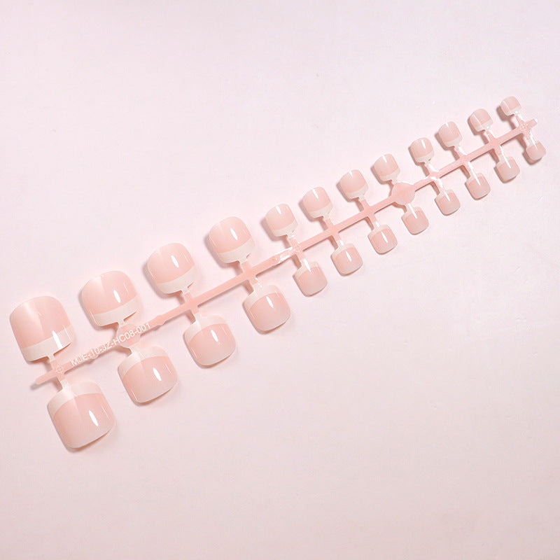 Premium Glossy French Tip Press-On Nail Set Karnz