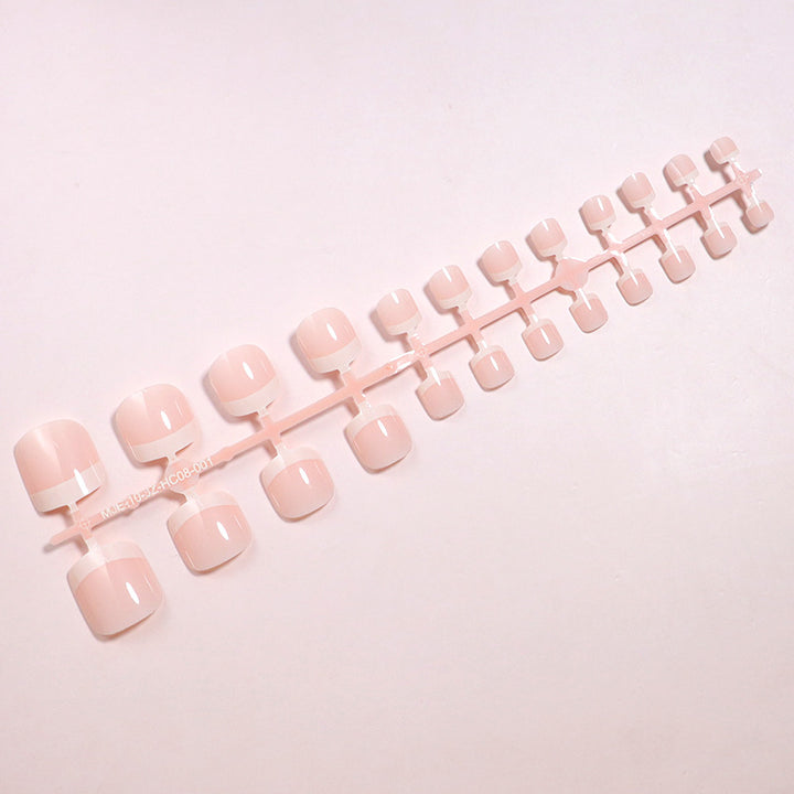 Premium Glossy French Tip Press-On Nail Set Karnz