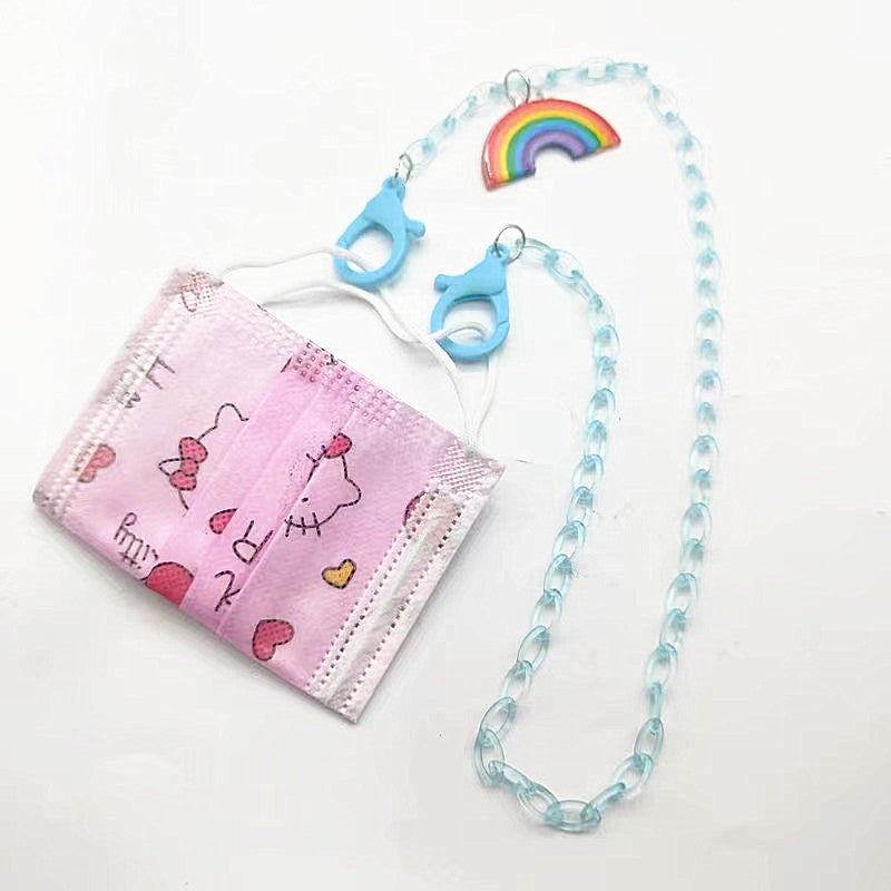 Brillenband Aus Transparentem Kunstharz mit Regenbogenanhänger Karnz