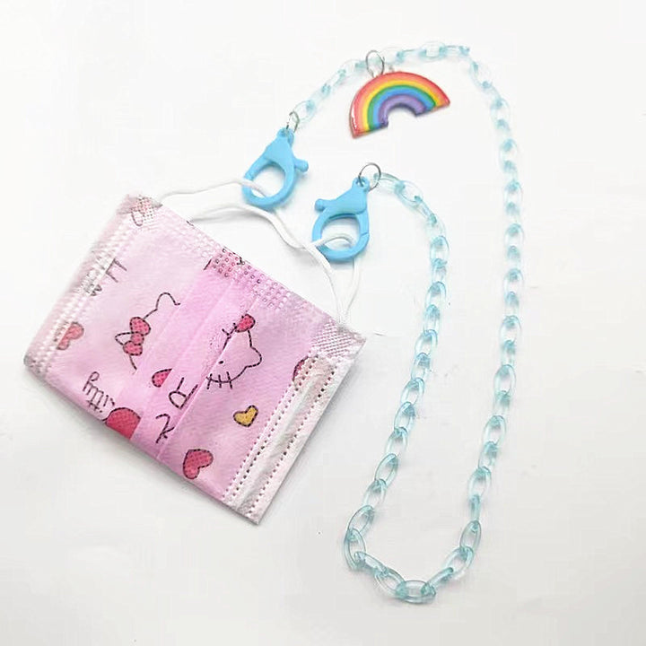 Brillenband Aus Transparentem Kunstharz mit Regenbogenanhänger Karnz