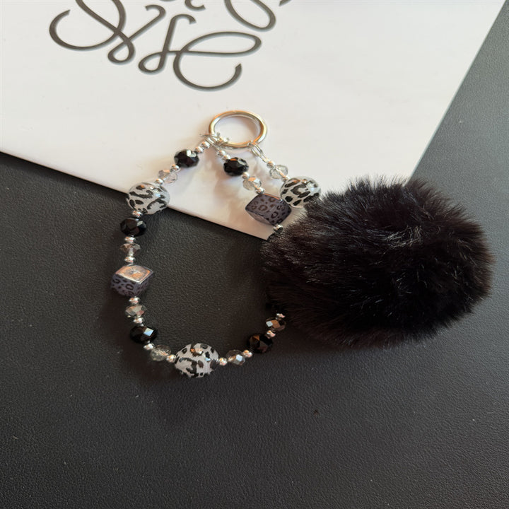 Verspielt Faux Fur Pom Pom Schlüsselanhänger Karnz