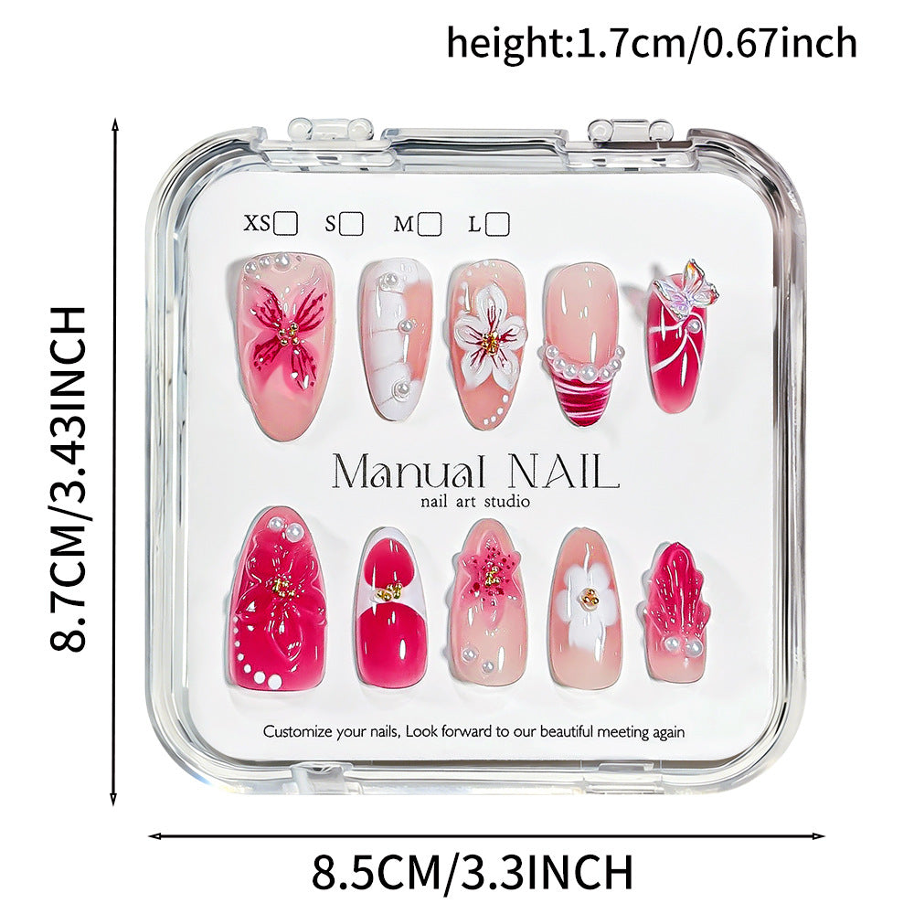 Dekorative Blumen Press-On Nagelkunst Kollektion Karnz
