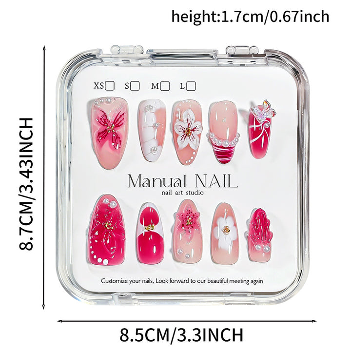 Dekorative Blumen Press-On Nagelkunst Kollektion Karnz