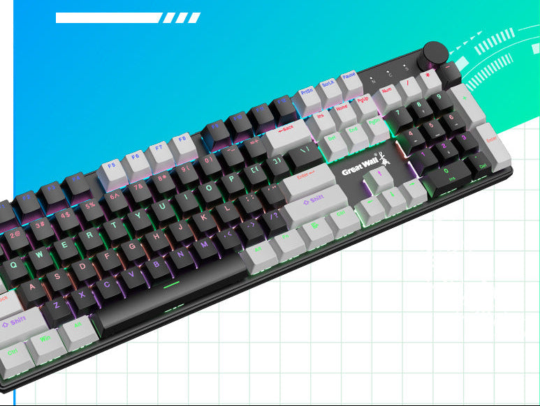 Zweifarbige RGB Mechanische Gaming-Tastatur Karnz