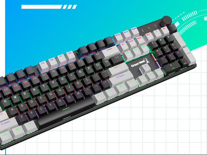 Zweifarbige RGB Mechanische Gaming-Tastatur Karnz