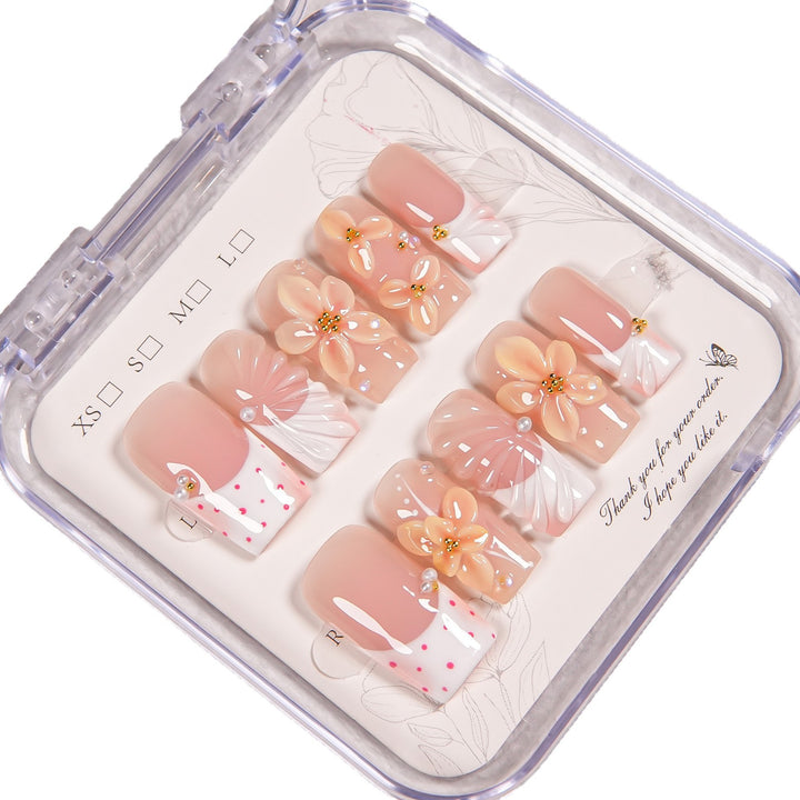 Künstlerisches Floral Press-On-Nägel Set