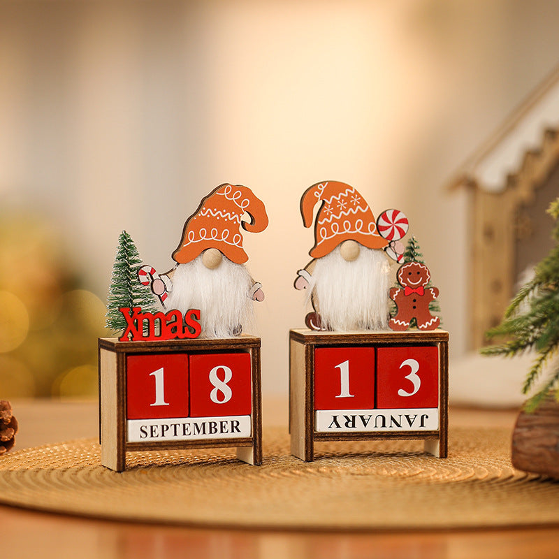 Dekorative Weihnachtsgnom mit Kalender Karnz