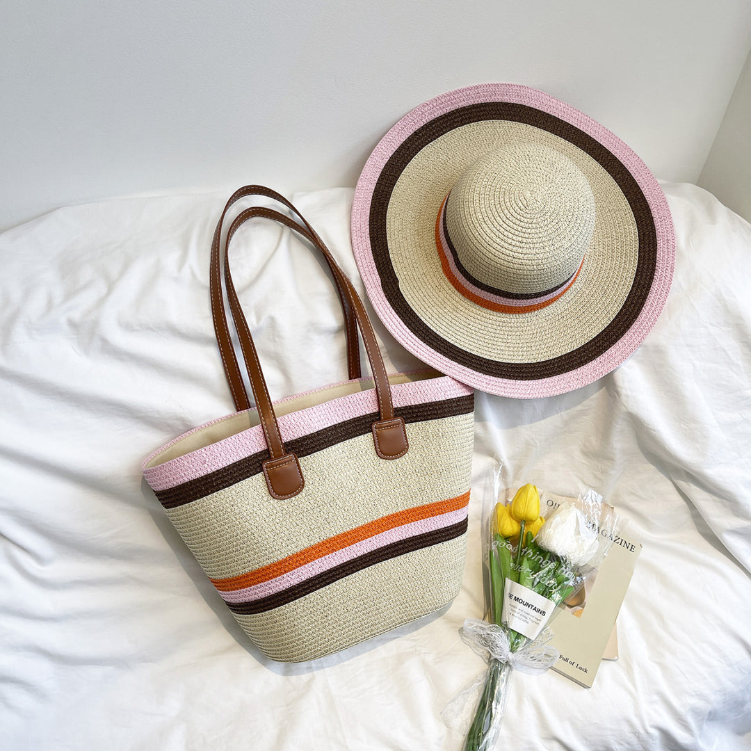 Bunte Strohtasche Strandtasche Karnz