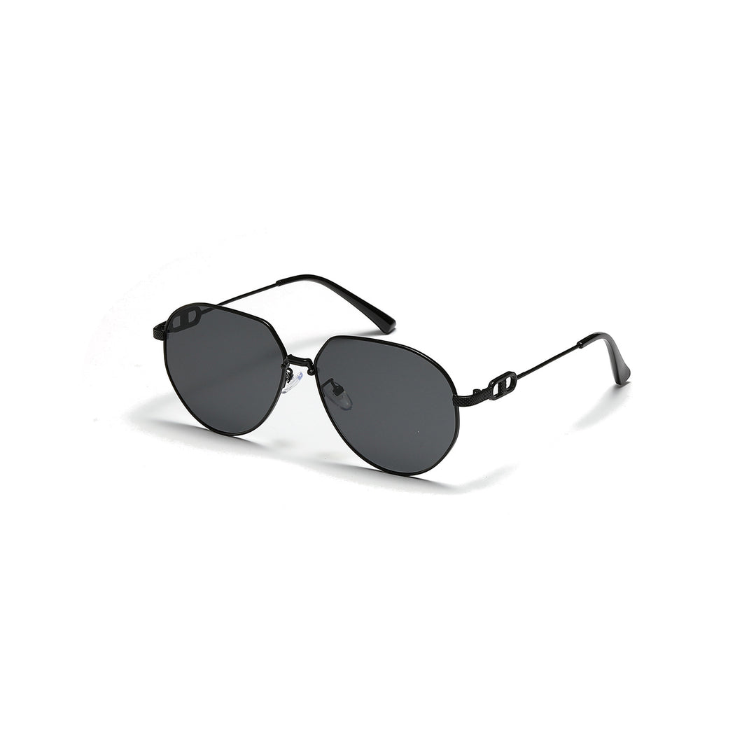 Damen stilvolle ovale Sonnenbrille mit modischem Metallrahmen Karnz