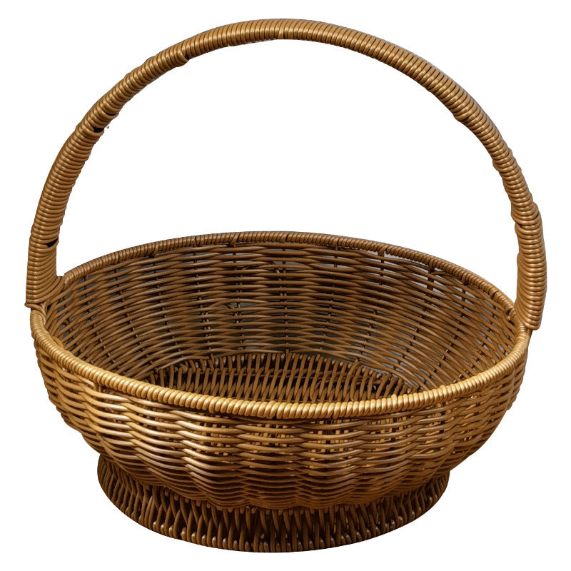 Damen handgearbeiteter Rattan Korb mit Henkel Karnz