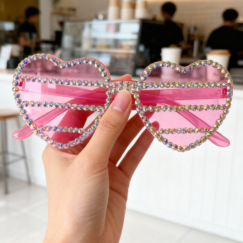 Dekorative Strass-verschönerte herzförmige Sonnenbrille Karnz 1787141270