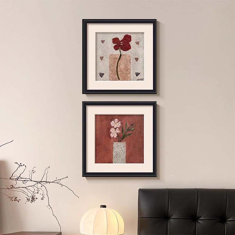 Gerahmtes florales Kunstwerk