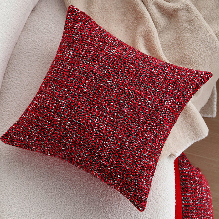 Quadratischer Bouclé-Tweed Kissenbezug mit strukturierter Gewebeoptik und verdecktem Reißverschluss Karnz