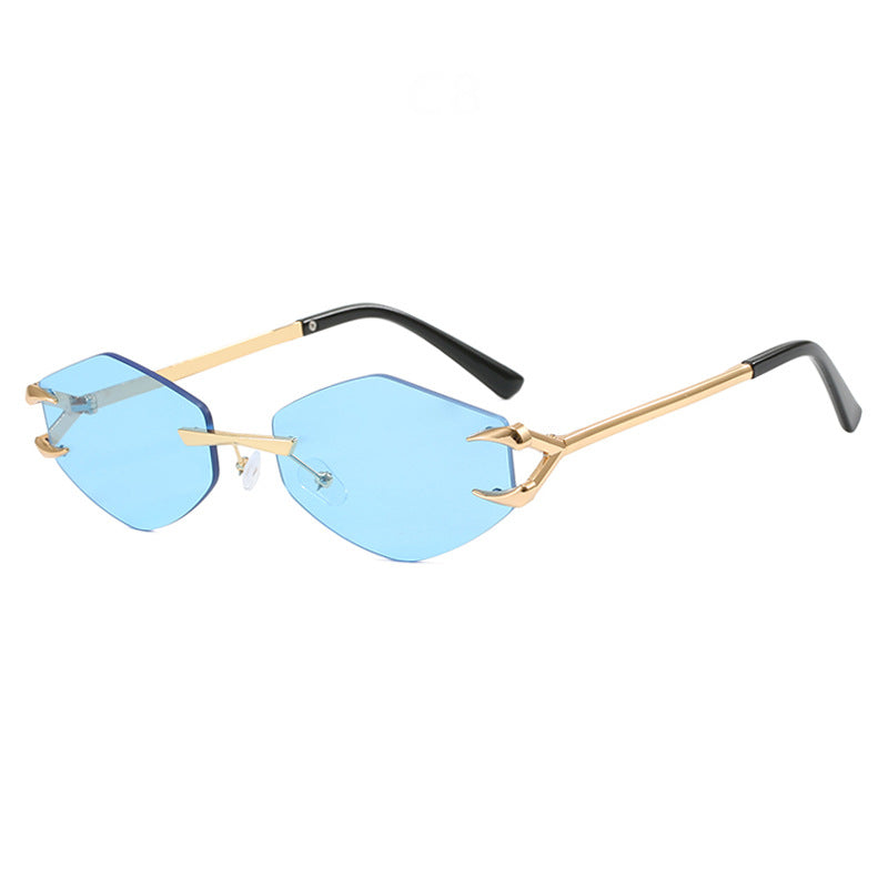 Damen extravagante hexagonale Sonnenbrille mit innovativem Rahmen und UV-Schutz Karnz