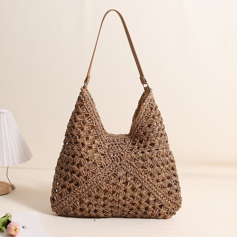 Damen Handgefertigte tote Tasche mit kunstvollem Häkelmuster Karnz