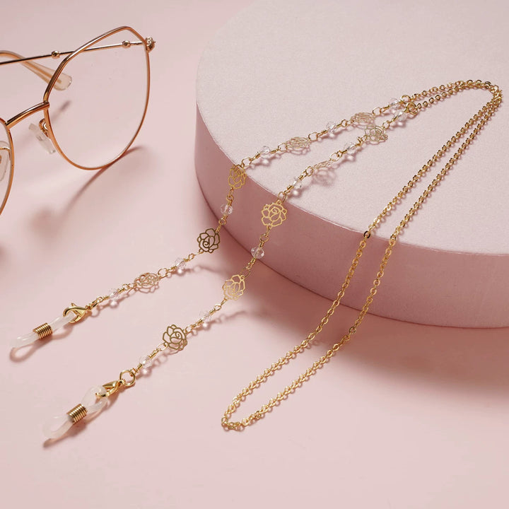 Modische Brillenhalterkette mit Blumen-Design Karnz