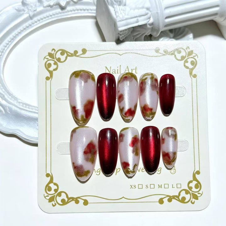 Premium Decorative Floral Press-On Nail Art Karnz