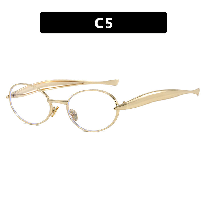 Damen modische Sonnenbrille mit ovalem Rahmen und funkelnden Details Karnz