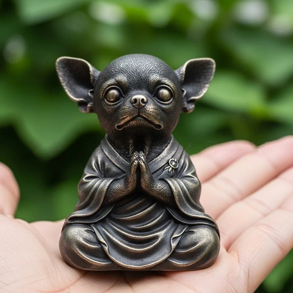Dekorative meditierende Hundefigur Karnz