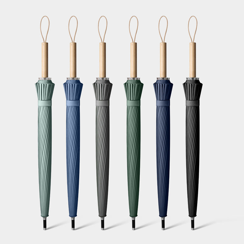 Damen eleganter Faltschirm mit ergonomischem Holzgriff und windresistenter Struktur Karnz