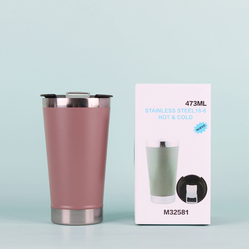 Unisex Isolierter Edelstahl-Trinkbecher mit Deckel und Anti-Rutsch-Beschichtung Karnz