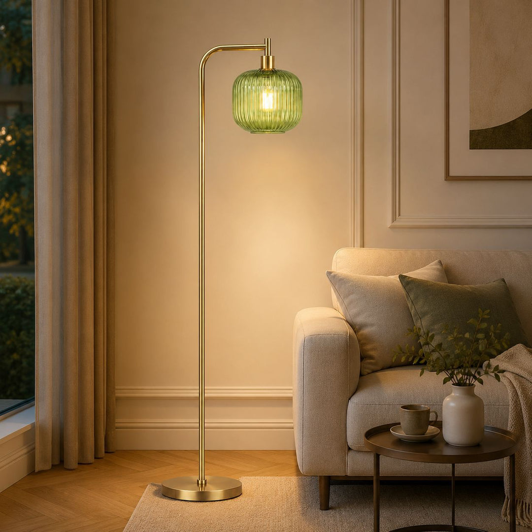 Moderne gebogene Glas-Stehlampe