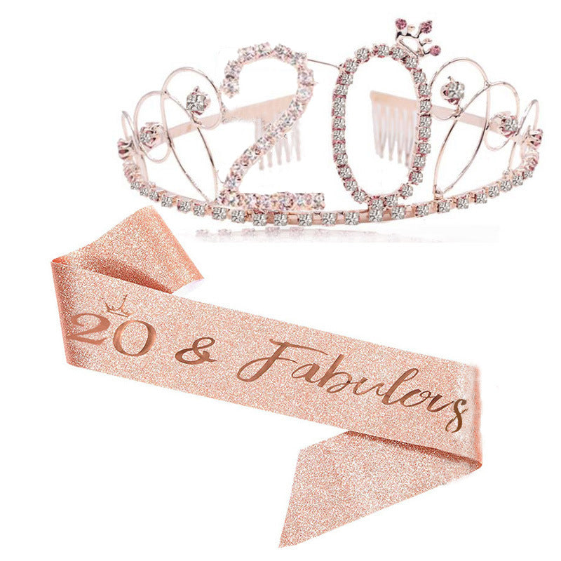 Damen Glitzernde Tiara mit festlichem "50 & Fabulous"-Design Karnz
