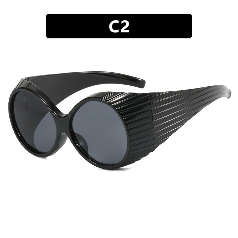 Damen extravagante Sonnenbrille mit geschwungenem Rahmen Karnz