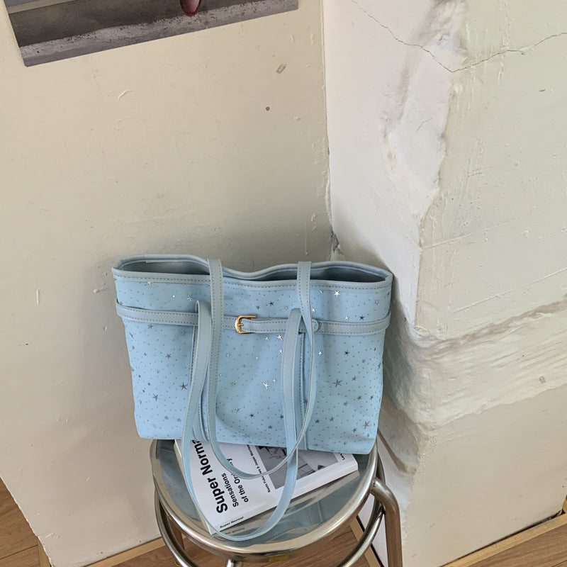 Stern-Muster Canvas Einkaufstasche