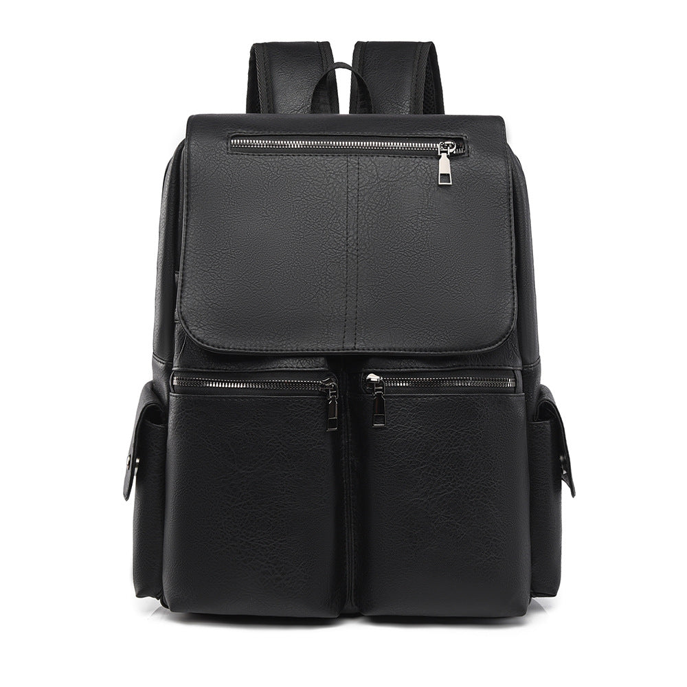 Stylische Mehrfach-Taschen Leder Rucksack Karnz