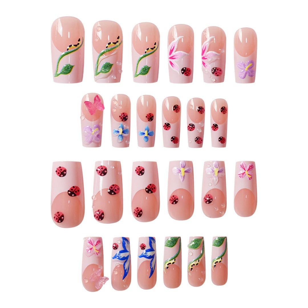 Floral Raised 3D Press-On Nail Set Karnz