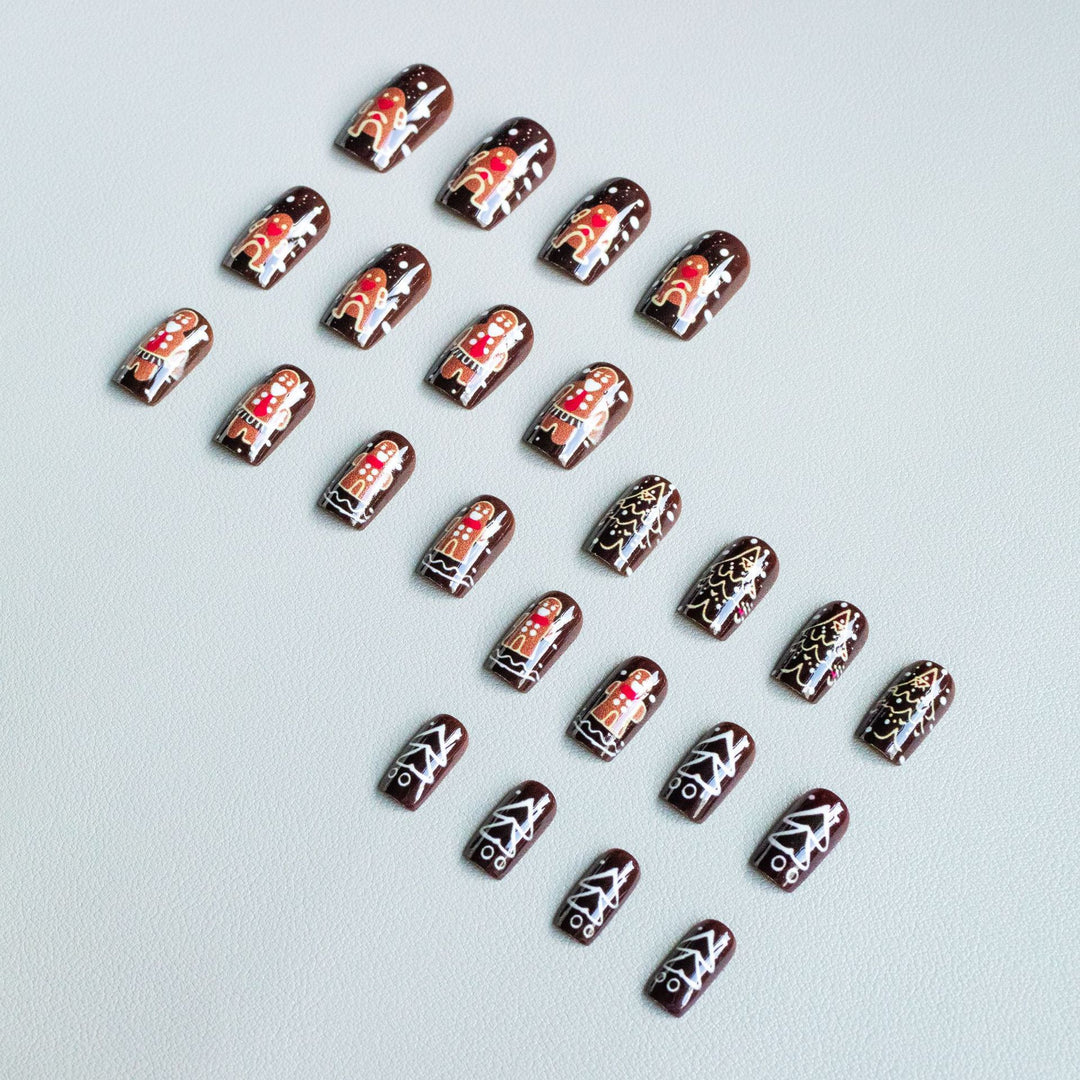 Festliches Lebkuchen-Motiv Nail Art Set