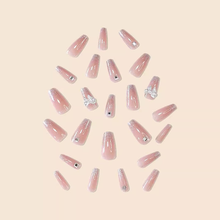 Glamouröse mit Strass veredelte lange Nagelkunstverlängerungen