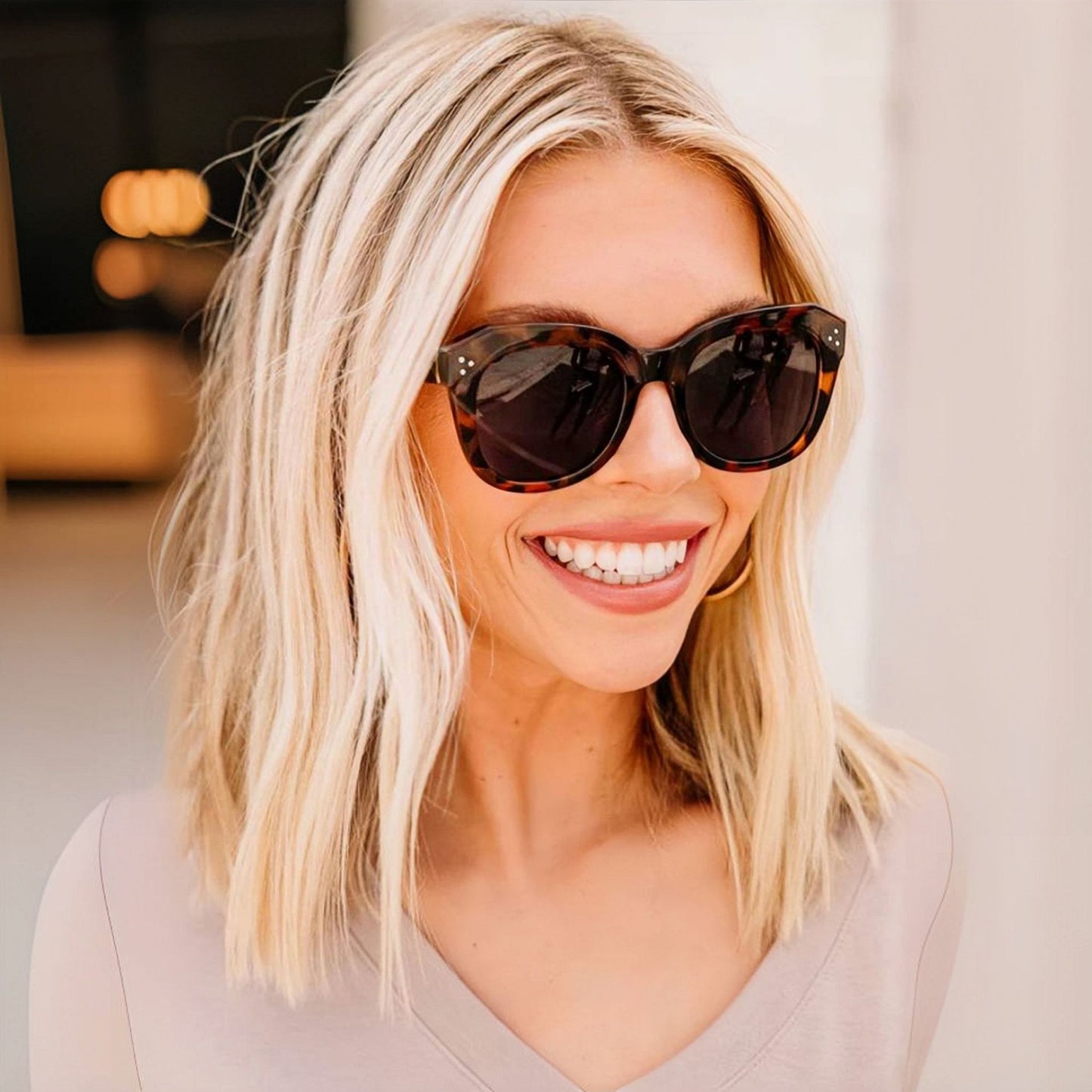 Damen Sonnenbrille im eleganten Retro-Stil mit hochschützendem UV-Filter Karnz