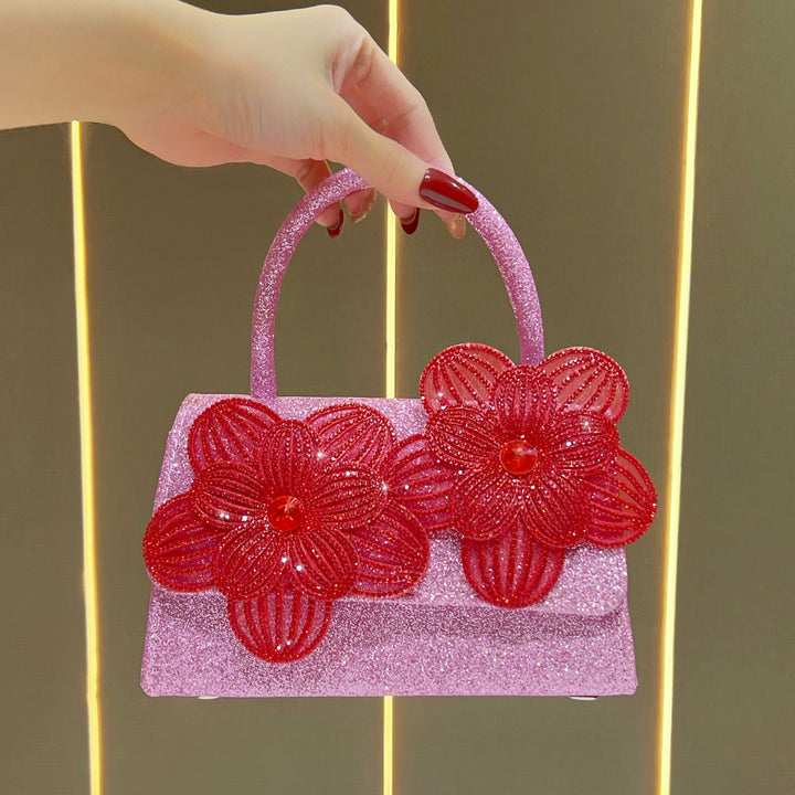 Blumenverzierte Abendhandtasche