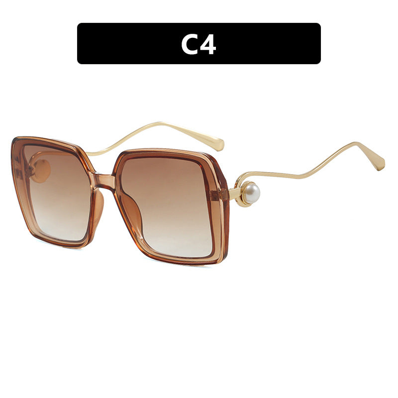 Damen modische quadratische Brille mit elegantem Metallrahmen und einzigartigen Akzenten Karnz