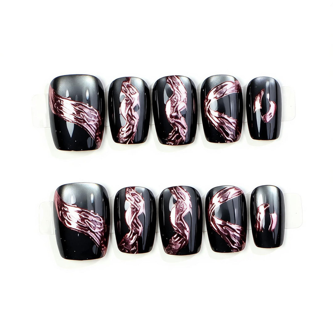 Premium Dekorative Press-On Nagelset Karnz