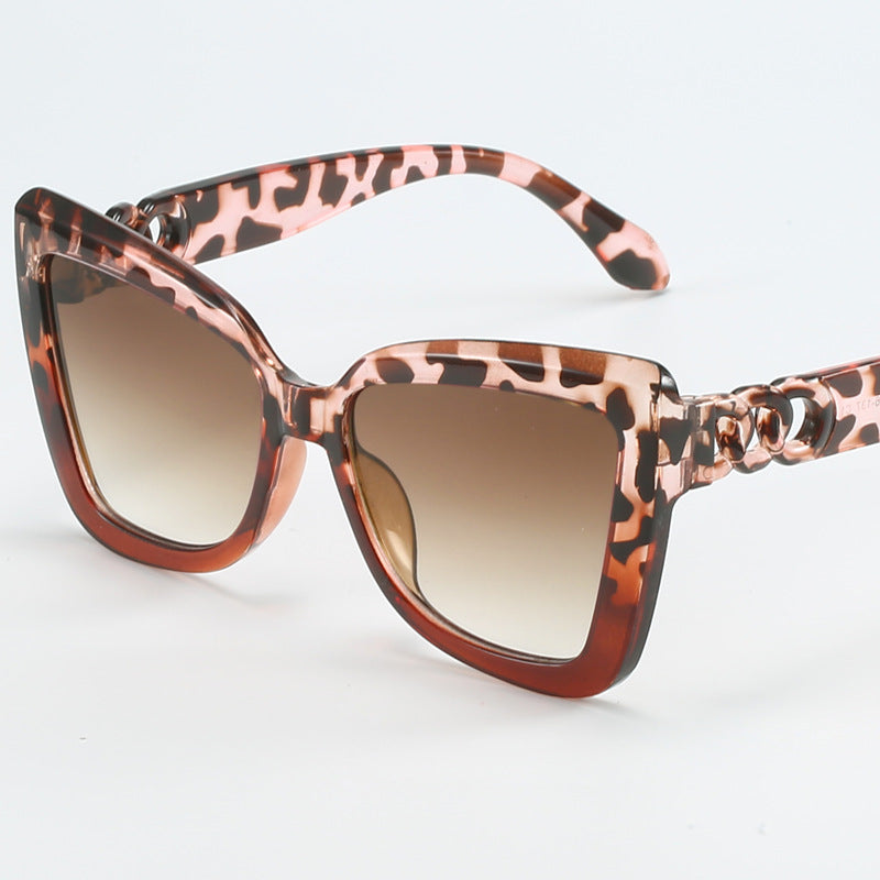 Damen moderne Cat-Eye Sonnenbrille mit klarem Rahmen und UV-Schutz Karnz