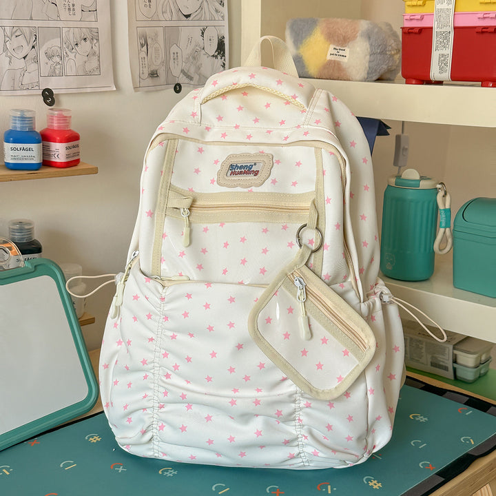 Stylische Mehrfach-Taschen-Rucksack mit Sternakzenten Karnz