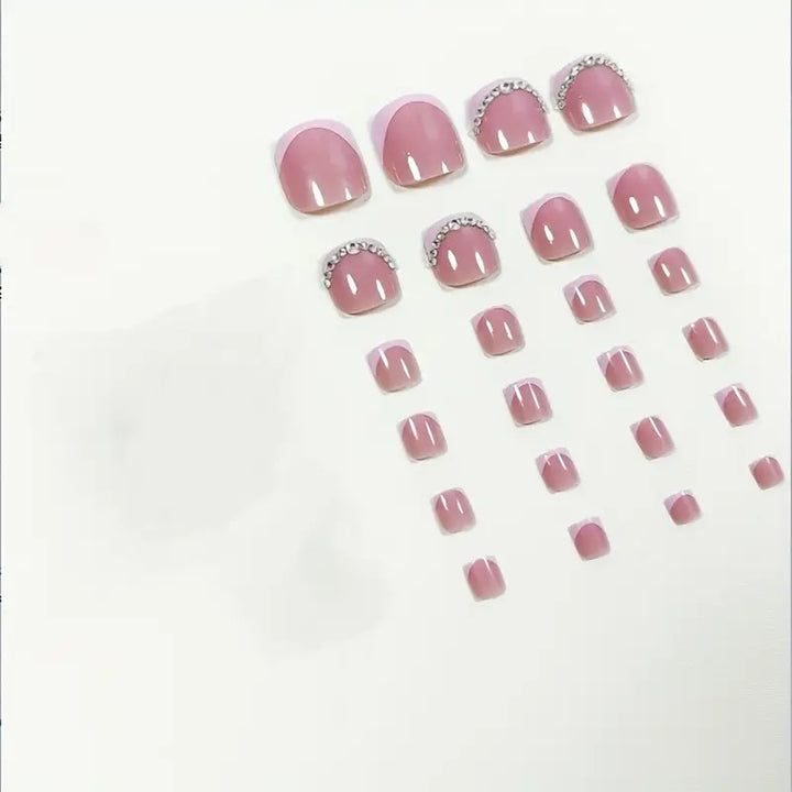 Elegante mit Strass verzierte Zehennagel-Set Karnz