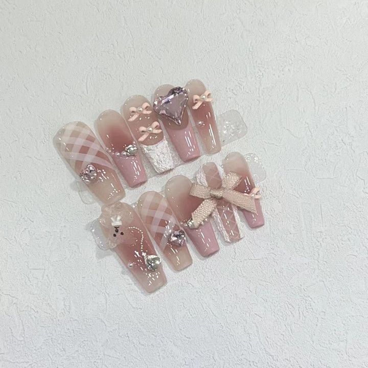 Artisan Floral Verziert Press-On Nagel Set Karnz