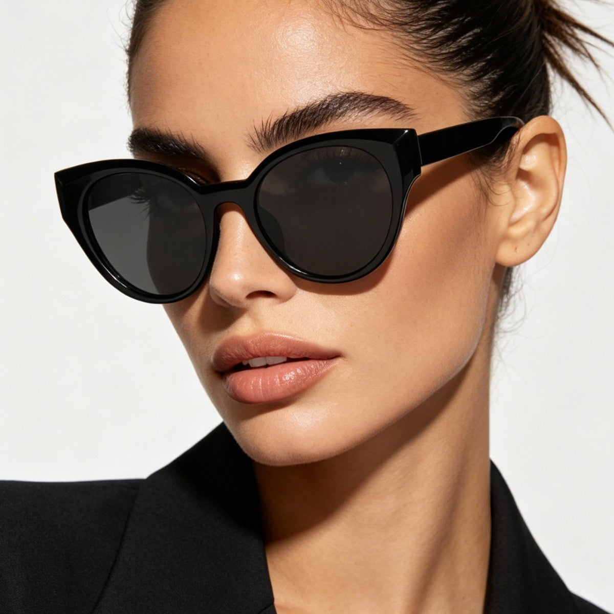 Damen stilvolle Sonnenbrille mit elegantem Transparentrahmen Karnz