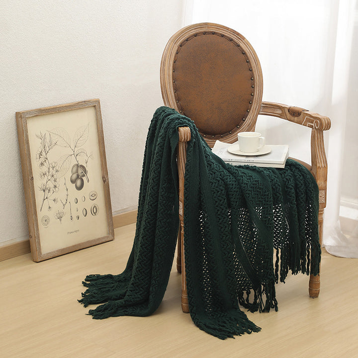 Texturiertes Strickwurfdecke