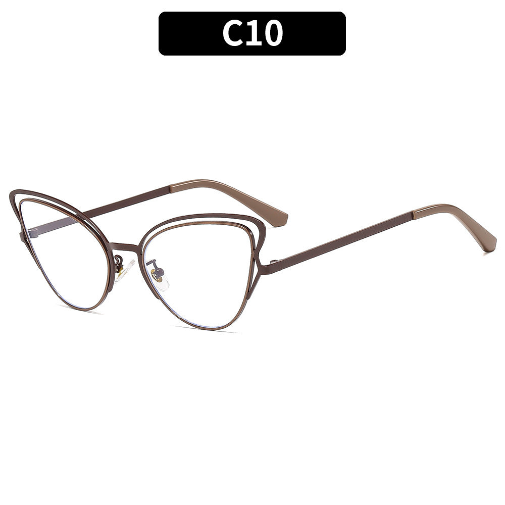 Damen Cat-Eye Sonnenbrille mit luxuriösem Metallrahmen und hochwertigen Verlaufsgläsern Karnz