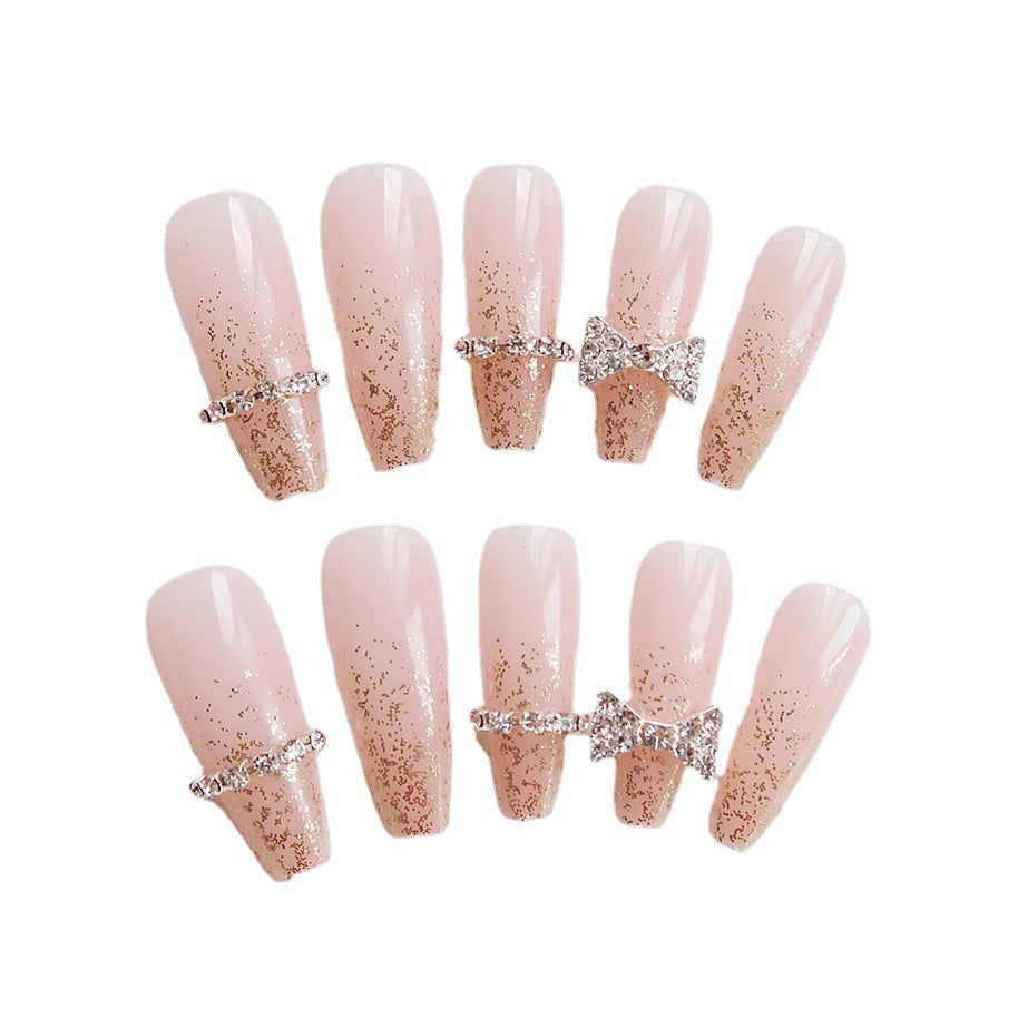 Luxus Glitzernde Press-On Nagelkunst Karnz