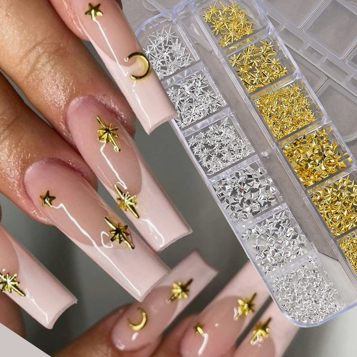 Premium Nagelkunst Sterne und Mond Charms