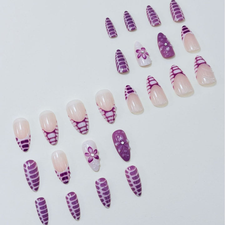 Premium Floral Press-On Nails Karnz